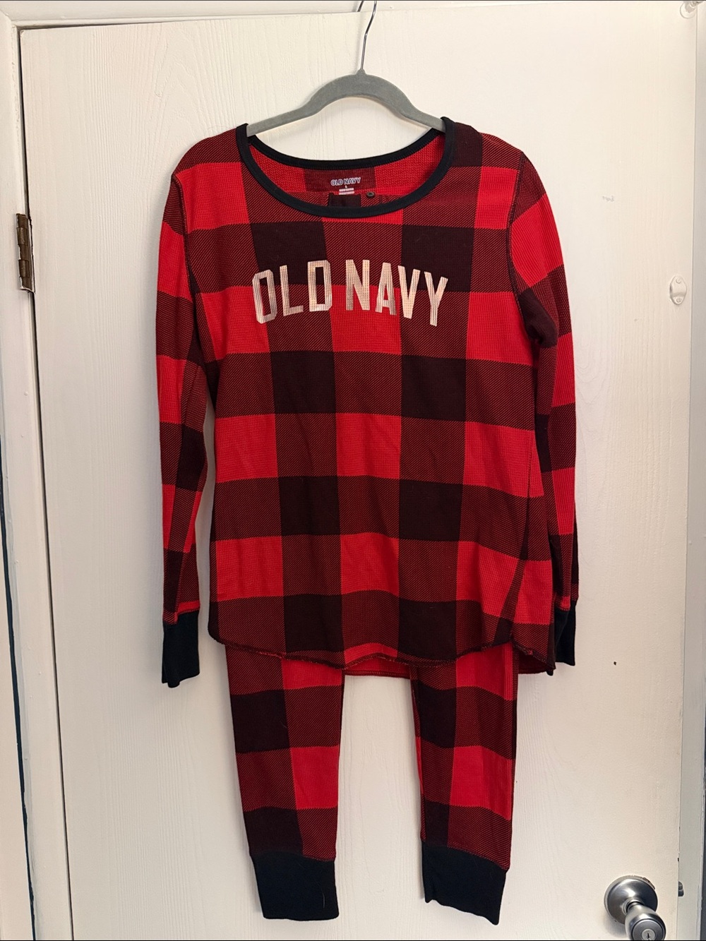 Old Navy Women’s Red and Black Plaid Pajama Set